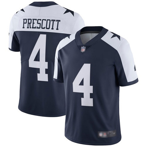Men Dallas Cowboys Limited Navy Blue Dak Prescott Alternate #4 Vapor Untouchable Throwback NFL Jersey->women nfl jersey->Women Jersey